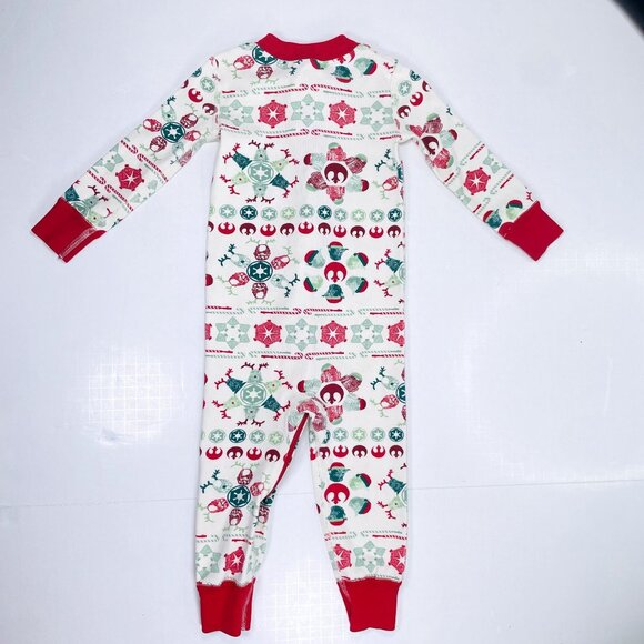 Hanna Andersson Star Wars Christmas Holiday Zipper Sleeper Pajamas 80cm 18-24m - Picture 5 of 11
